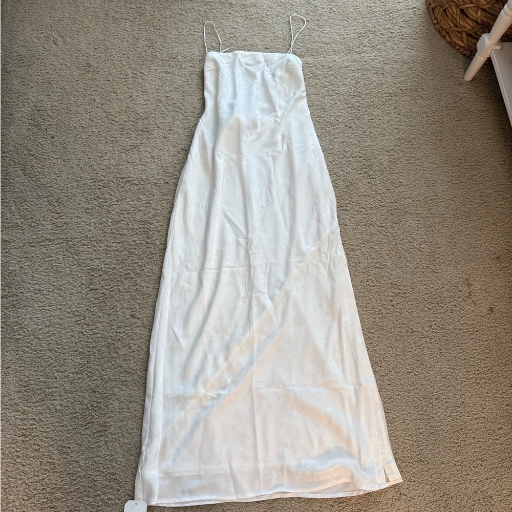 Elegant AF White Spaghetti Strap Dress